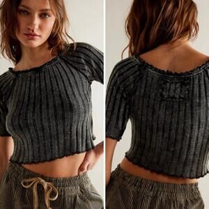 NWT Free People Meant To Be Ribbed Cropped Tee